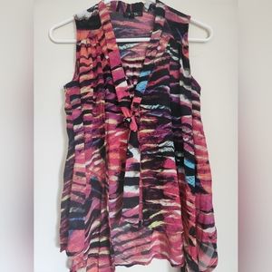 XOXO Button Down Tie Neck Top